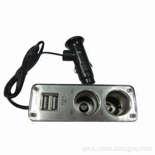 Dual USB charger 2 ways cigarette lighter socket